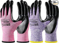 COOLJOB 20 Pairs Nitrile Dipped Rubber Coated Safety Work Gloves with Grip, Non-slip Bulk Gardening Roofing Gloves for Ladies Women, Oil-resistant Gear for Package Handler, Warehouse Worker, Large