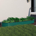 MUPATER 8x2FT Outdoor Raised Garden Bed, 9-in-1 Galvanized Metal Planter Box for Vegetables, 11.1'' H Modular Garden Bed Kit Oval for Herbs and Flowers, Green