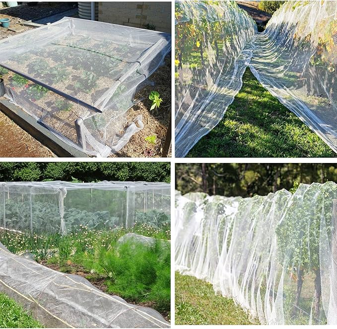 2Pcs Mosquito Netting, 6.5'x10' Insect Bird Mesh Garden Netting Pest Barrier, Garden Plant Net Protect Seedling Fruits from Birds Bugs, Plant Tree Cover for Crop Growth Protection