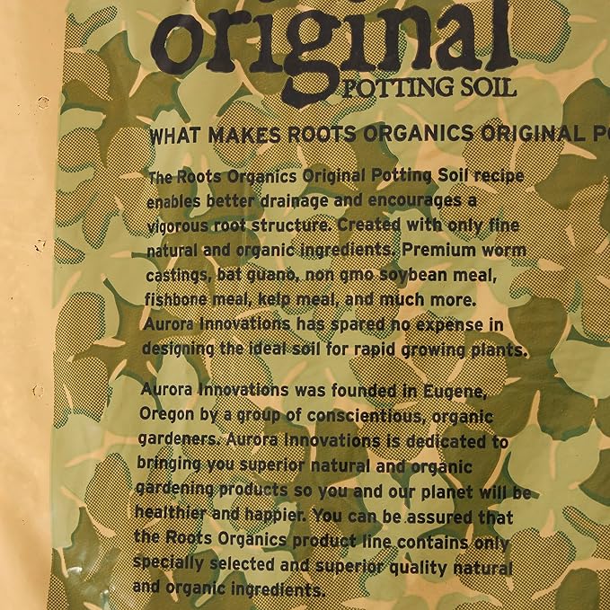 Roots Organics ROD75 Hydroponic Gardening Original Coco Fiber Based Potting Soil 0.75 Cubic Feet