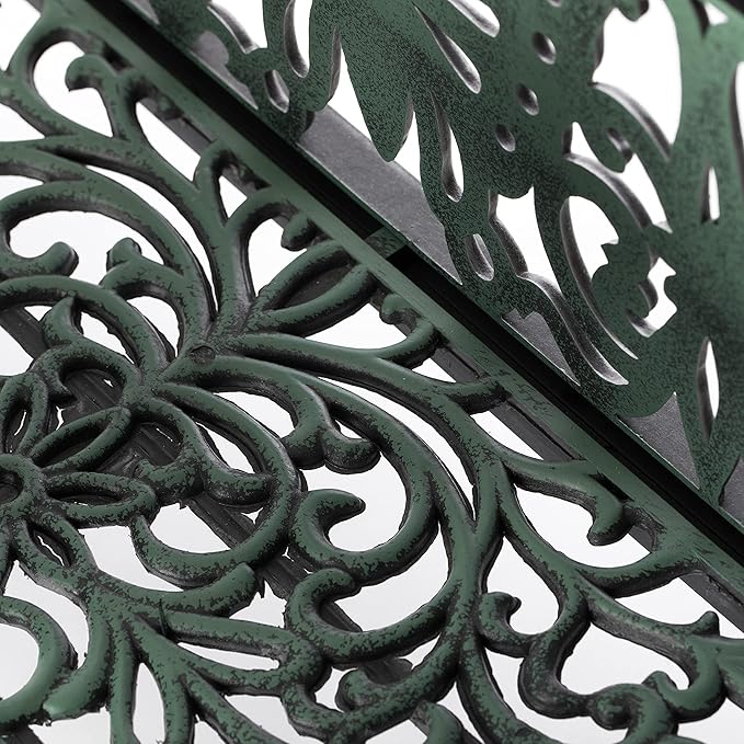 Outdoor Living Butterfly Rectangle Plant Stand, Flower Planting Pot, Antique Green