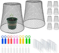 Anothera 10Pcs Chicken Wire Cloche Plant Covers, 9.2×9.2 Inches Plant Protectors from Animals, Metal Garden Plant Cages for Outdoor Plants, Keep Rabbits, Squirrels, Birds Out