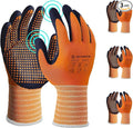 Schwer 3/6/12 Pairs Safety Work Gloves MicroFoam Nitrile Coated, Level 4 Abrasion Resistant Gardening Gloves with MicroDot Grip, Touchscreen, General Purpose A1 Cut Resistant Working Glove, LT5619, S