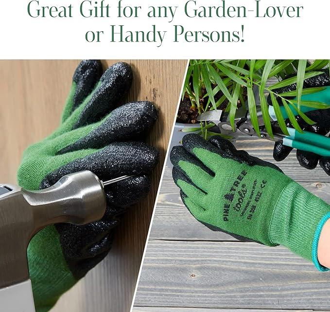 Bamboo Gardening Gloves – Rubber Coated, Touchscreen Friendly, Breathable & Lightweight – for Men & Women