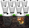 8 Pcs Inground Worm Composter with Lids 8.1 x 8.1 x 5.9 Inch Farm Worm Compost Bin Outdoor for Recycling Kitchen Food Waste to Raised Garden Beds