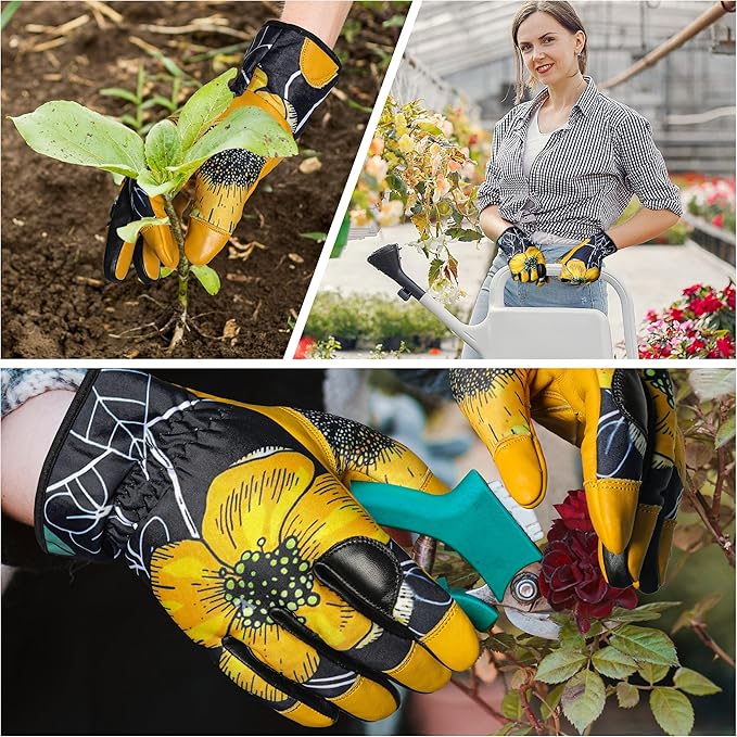 Thorn-Proof Gardening Working Gloves with Touch Screen Support, Long-Sleeve Pruning Gloves for Garden, Mechanics
