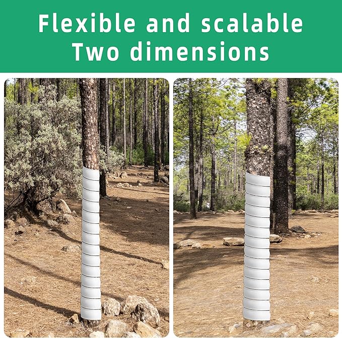 Watayo 4/6/8 Pcs Tree Trunk Protector- 2 Size Tree Wraps to Protect Bark- Plastic Spiral Tree Guard- Tree Bark Protector Tube Wraps to Protect Saplings Plants from Deer Rabbit Cats Rodents Mowers