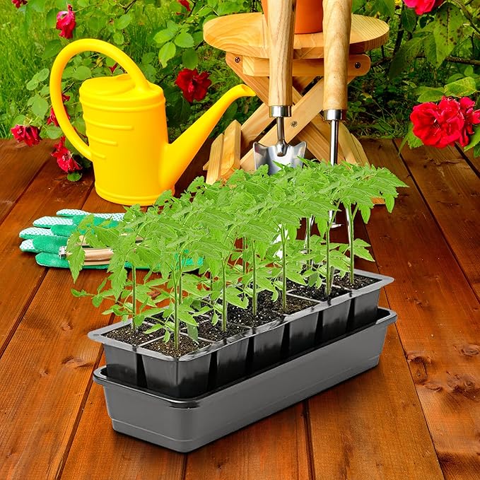 EBaokuup 12 Pcs 12-Cell Replacement Capillary Mats-18.5 x 3.5 Inches Self Watering Seed Starting Mat-Capillary Mats for Indoor Gardening Greenhouse Plant Seed Starting