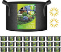 iPower 24-Pack 7 Gallon Grow Bags Heavy Duty Thickened Aeration Nonwoven Fabric Pots with Nylon Handles and 24 Labels, for Planting Vegetables, Fruits, Flowers, Black