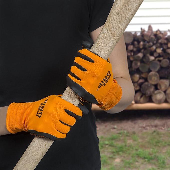 Midwest Gloves & Gear 94-L-L-AZ-12 Mens MAX Grip, Single Pair, Orange