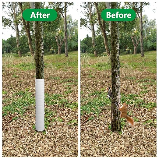 6pcs Corrugated Tree Guards,Diameter 1.96" PP Tree Trunk Protectors,Tree Bark Protector Tube Wraps to Protect Saplings Plants from Deer Rabbit Cats Rodents Mowers (6pcs)