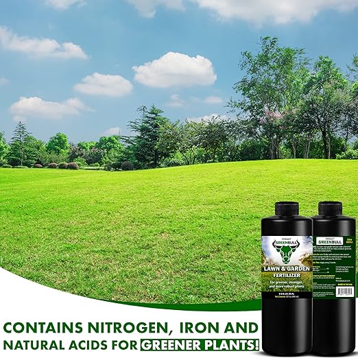 Persist Green Bull - 32oz Liquid Grass Fall Fertilizer for Lawn and Garden Soil That Naturally Enhances Green and Creates Nitrogen Rich Plant Soil, Naturally Based Fertilizer for Greener Plants