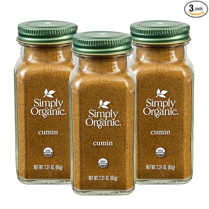 Simply Organic Ground Cumin Seed, 2.31 Ounce Jar, Rich, Warm, Complex Earthy Spice Flavor, Kosher (Pack of 3)