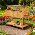 Raised Garden Beds on Wheels with Legs and Cover Elevated Herb Planter Box Cart Outdoor with Bed Liner,Storage Shelf,Seed Starter Tray for Backyard Patio Gardener Porch Outside (Country Rustic)