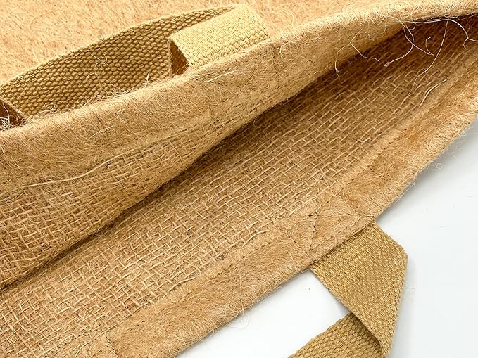 Non-Woven Jute Fabric Grow Bag with Handles, Biodegradeable Pot, 100% Natural Fiber, Breathable, Fast Root Growth, Available in 3 & 5 Gallon. (8, 5 Gallon)