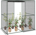 Outsunny 6' x 4' x 6' Crop Cage, Plant Protection Tent with Zippered Doors for Vegetable Garden, Backyard, Black