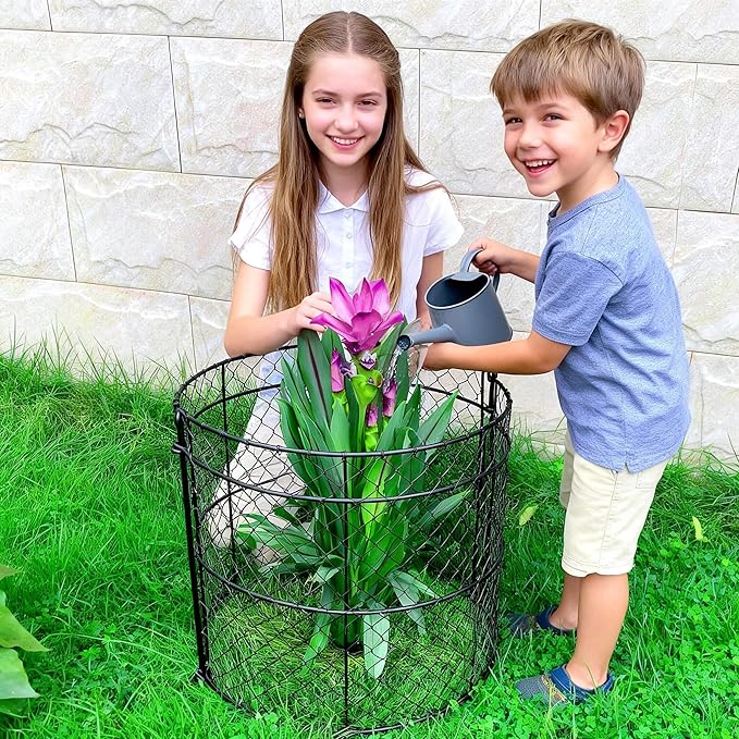 6 Pack Garden Plant Protection Cloches 14"x16", Heavy Duty Chicken Wire Plant Protectors, Rustproof Metal Garden Cages to Shield Seedlings, Flowers & Vegetables from Animals