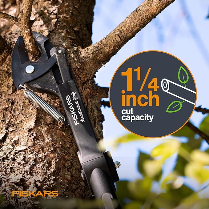 Fiskars XtendControl Pruning Head and Cord Reel with Linear Double-Pulley System, Quick-Adjust Pull-Cord Handle, Compatible with XtendControl Extension Poles (Pole Not Included)