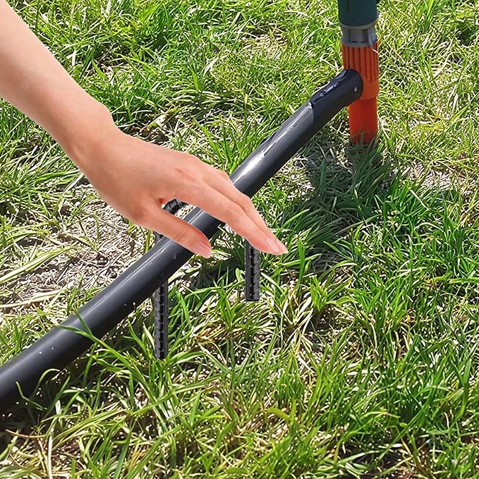 Black Rebar Stakes 12 inch (8pcs) - Heavy Duty 6mm Metal J Hook Ground Stakes,Galvanized Steel for Tent,Bounce House,Fence,Dog Coop,Artificial Turf,Outdoor Plants,Christmas & Holiday Decorations