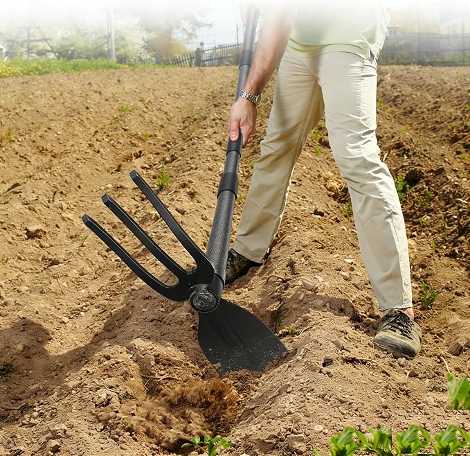 Multi-Purpose Garden Hoe Tool – Heavy Duty Adjustable (16"-45") with Ergonomic Handle, Anti-Rust Coated Steel, for Weeding, Digging, Cultivating – Lawn, Farm, Outdoor Use