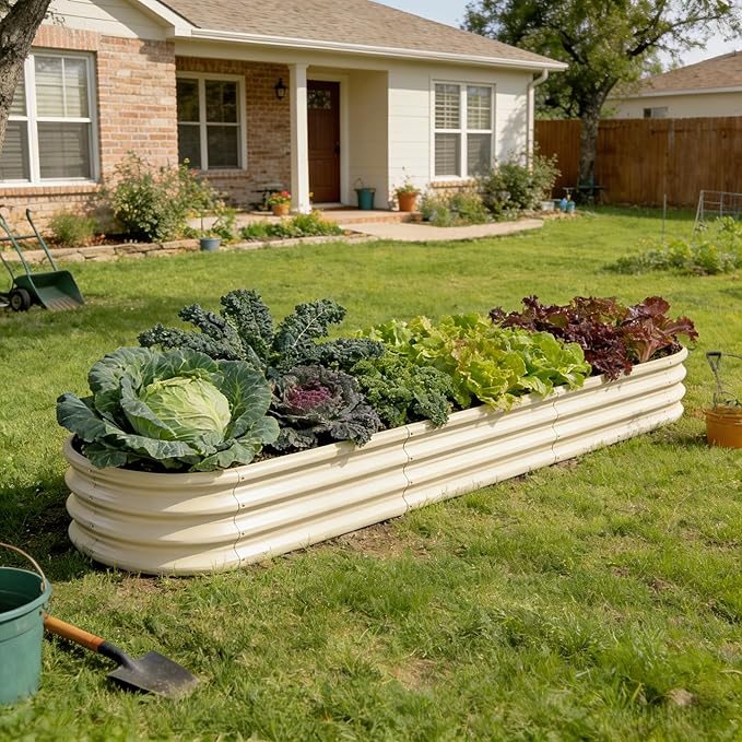 Galvanized Raised Garden Bed 10x2x1 ft, 12" Tall Metal Planter Box for Outdoor Plants, Modular Raised Flower Bed with Rust Resistant Coating, Long Planter for Vegetable- Brooklyn Grey