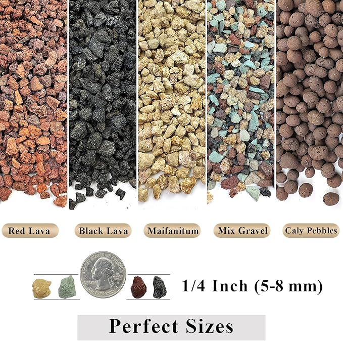 2 lbs Small Black Lava Rocks for Plants,1/4 Inch Crush Volcanic Rock Pumice Soil Additive for Succulent Aquarium Cactus Bonsai Fire Pits and Garden Landscaping