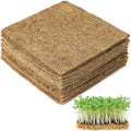 10 Pack Jute Grow Mat for Microgreens, 5" x 5" Hydroponic Grow Pads for Growing Tray Sprouting Trays Jute Fiber Seed Starter Planting for Micro Greens & Wheatgrass