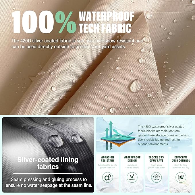 Garden Hose Holder Cover,Waterproof, Dustproof and Sun-Proof Protect Your Garden Hose and prolong its Life(30"W x 10"D x 30"H)(Cover Only）