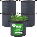 Epic Gardening 5 Pack 15 Gallon Grow Bags with Handles (Lined) - Heavy Duty Fabric Pots for Vegetables, Herbs & Flowers - Breathable Cloth Planters for Indoor & Outdoor Gardening, Moisture Retaining
