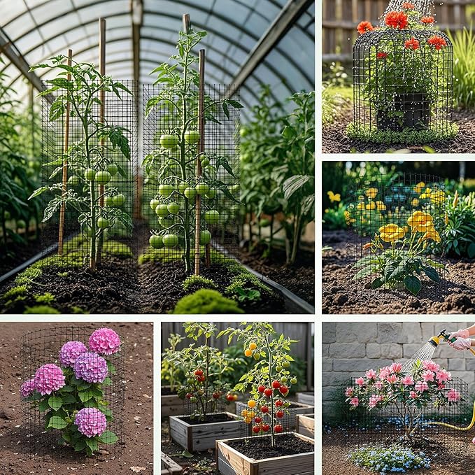 60 Pack Plant Protectors from Animals, 12x12 Inch Metal Wire Mesh Plant Cages for Outdoor Gardening Supplies, Garden Protection Rabbits Chickens Ducks for Shrubs, Vegetables, Flowers