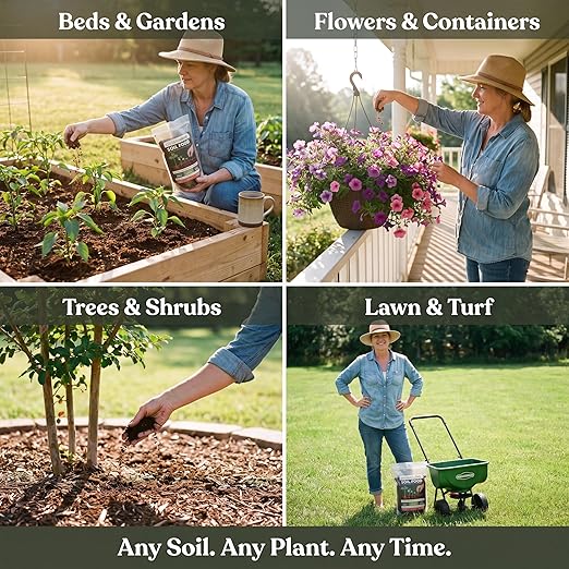 OrganiLock Soil Food — Organic All-in-One Soil Amendment + Fertilizer | Mycorrhizae, Biochar & Beneficial Bacteria | OMRI Listed, Patented, Won’t Burn | Vegetables, Flowers, Lawns