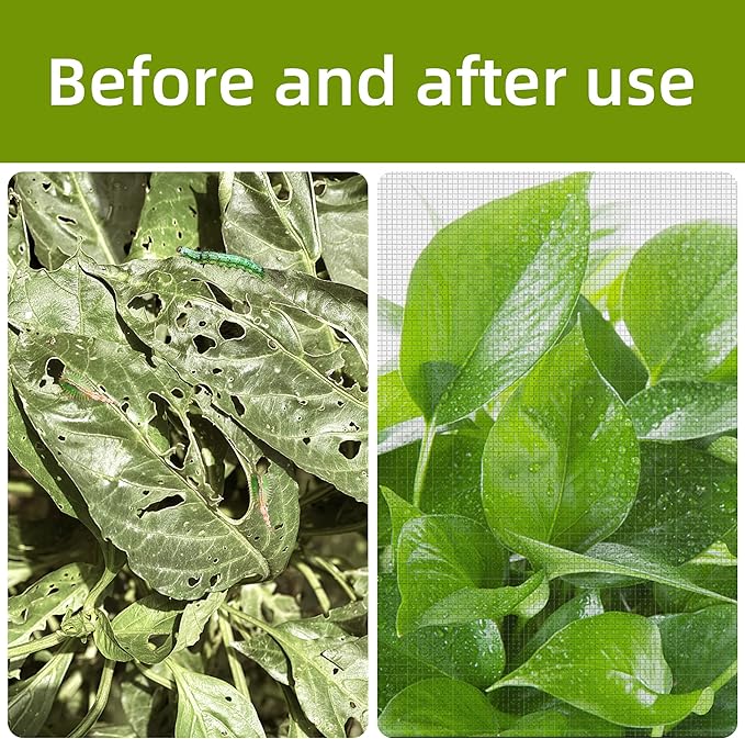 6.2 x 8.2 Feet Insect Bird Barrier Netting Mesh with Drawstring, Garden Bug Netting Plant Cover for Protect Plant Fruit Flower from Insect Bird
