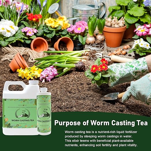 The Environet Worm Tea for Gardening, Nuritish Fertilizer for Vegetables, Flowers and Herbs (16 oz (0.5 Quart))