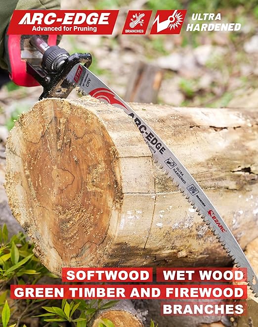 EZARC Japanese Teeth Reciprocating Saw Blades 15 Inch, Arc Edge Wood Pruning Saw Blades 6TPI for Tree Trimming, Wood Cutting, 10 Pieces