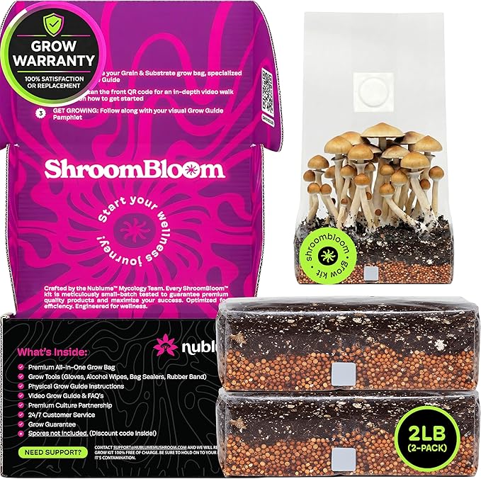 Mushroom Grow Kit – 4LB Total (2-Pack of 2LB Bags) – Fast-Colonizing All-in-One Bundle – Premium Substrate with Injection Port – Gourmet & Exotic Fungi – USA Made (Spores Not Included)