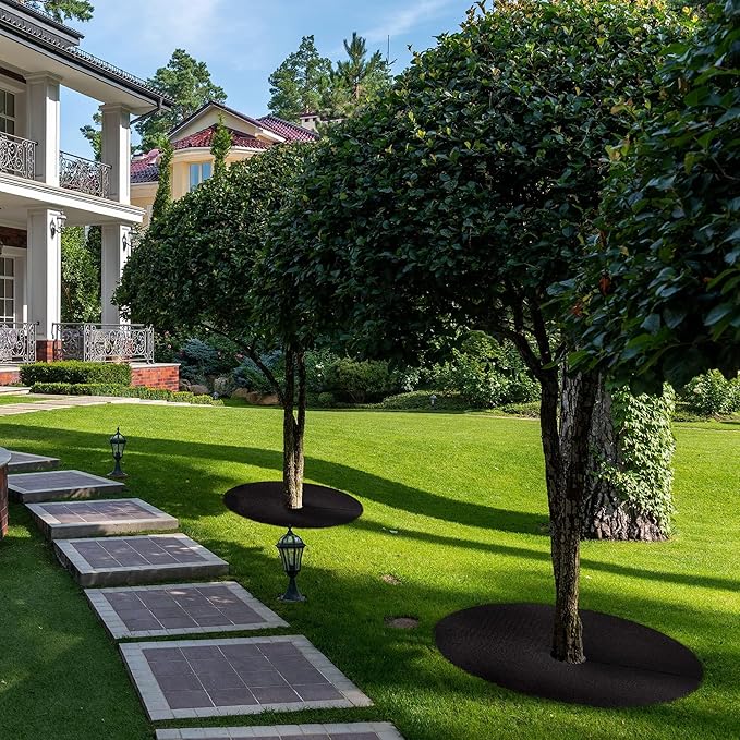 20.5" Non-Woven Tree Mulch Ring 6 Pack, Weed Barrier Mat,Degradable Tree Mulch Used to inhibit Weed Growth and Landscape Weed Control Plant Root Protection