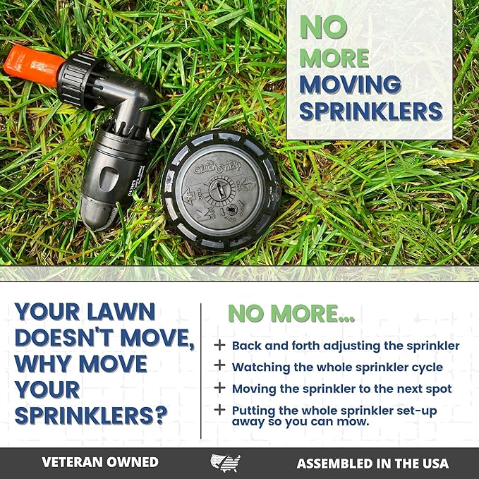 In-Ground 5-Inch Pop-Up Adjustable Sprinkler 2-Pack With Quick Hose Connectors And Splitter, QSK-742