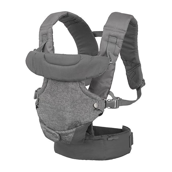 Infantino Flip 4-in-1 Convertible Baby Carrier, Adjustable, Ergonomic Babywearing, Registry Essential, Baby Carrier for Newborn to Toddler, Gray