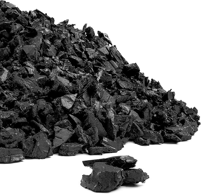 Playsafer Rubber Mulch Nuggets Protective Flooring for Playgrounds, Swing-Sets, Play Areas, and Landscaping (40 LBS - 1.55 CU. FT., Black)