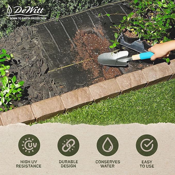 Dewitt Sunbelt Weed Barrier Fabric 3.2 oz, 6 x 200 Feet – Heavy-Duty Ground Cover Mat for Greenhouse Floors, Garden Rows, Raised Beds, Yard Gardening, and Outdoor Landscape Protection