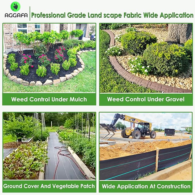 (4ft x 100ft 100% Virgin Material. Premium Heavy Duty Weed Barrier Fabric for Landscaping, Farming, Gardening and Agriculture. Durable Woven Landscape Fabric
