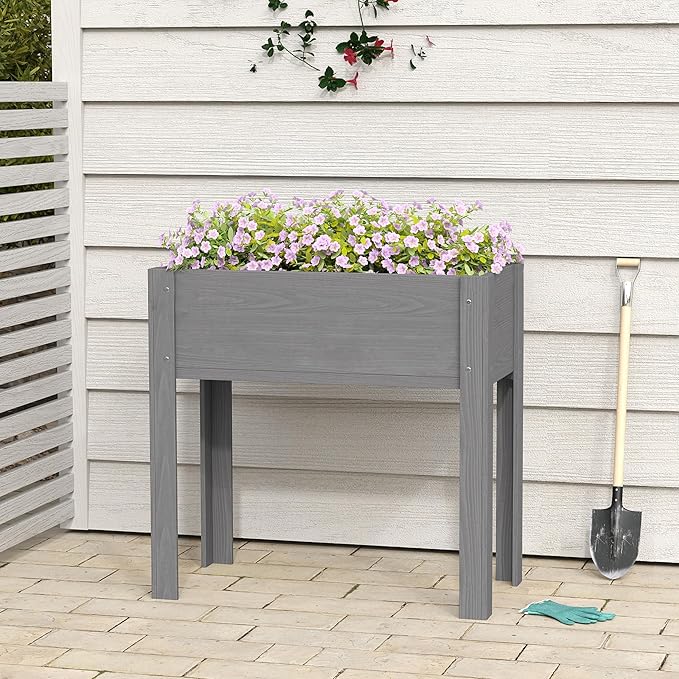 Raised Garden Bed with Legs (31x16x31''), Solid Wood Elevated Planter Box for Outdoor