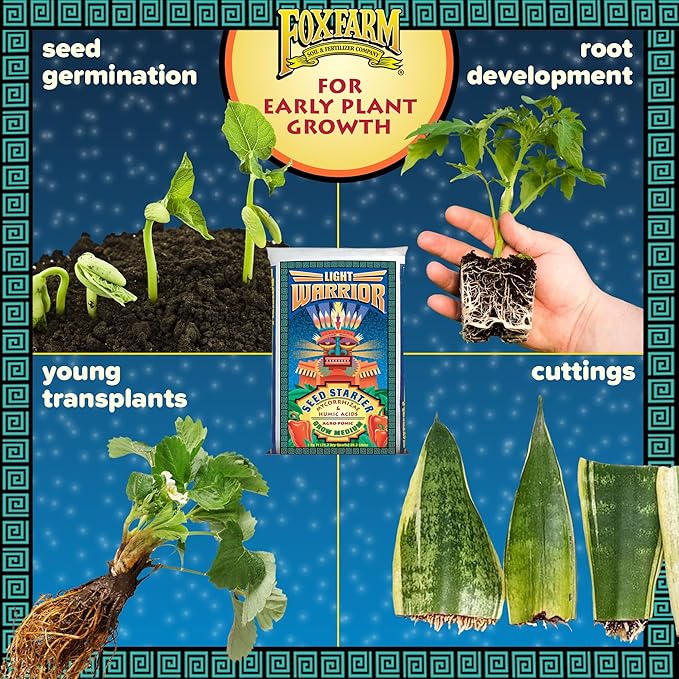 FoxFarm Light Warrior Seed Starter Growing Medium, 1cu ft (Pack of 2) - Beneficial for Seed Germination and Root Development, Indoor/Outdoor Cultivation - Ideal Nutrition for Plant Seedlings