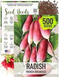 Seed Needs Radish Seeds for Planting French Breakfast Radishes - Non-GMO Heirloom & Untreated - Grow a Home Grown Vegetable Garden - Cool Weather Crops (1 Pack)