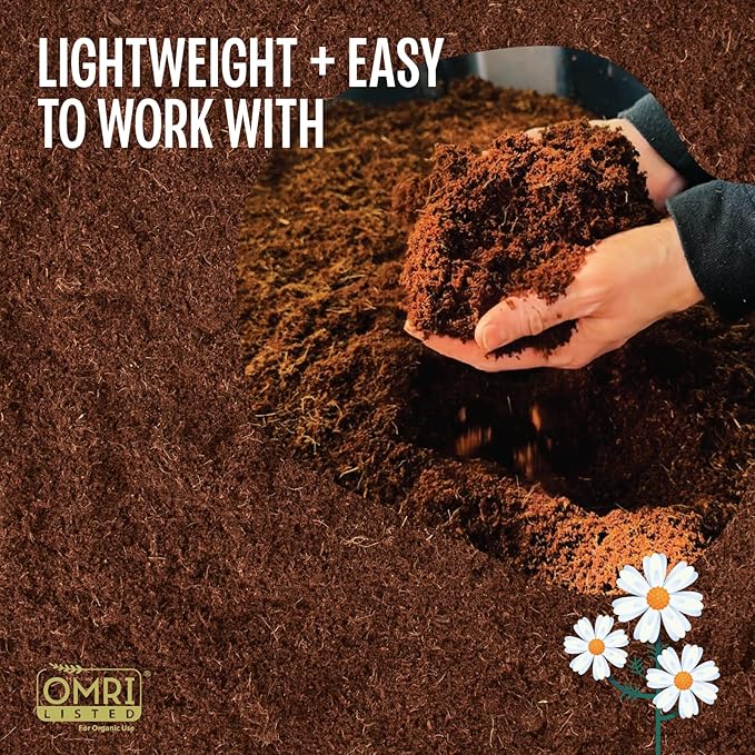 MagJo Naturals 100% Pure Coco Coir 4 Pack (44 Pounds Total) Coco Peat, Listed for Organic Gardening, Coconut Coir - Low EC and pH Balance - High Expansion Coco Fiber for Herbs, Flowers, Planting