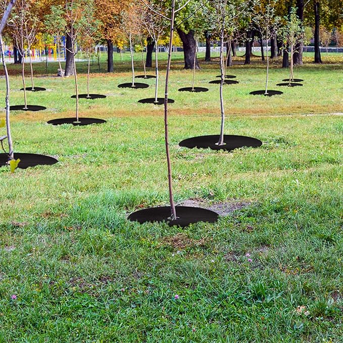 20.5" Non-Woven Tree Mulch Ring 8 Pack, Weed Barrier Mat,Degradable Tree Mulch Used to inhibit Weed Growth and Landscape Weed Control Plant Root Protection