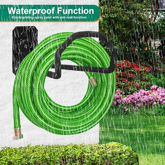 2pcs Heavy Duty Hose Hanger Wall Mount Water Hose Holders for Outside, Sturdy Hose Stand for Garden Hose Storage and Extension Cords (2pcs)