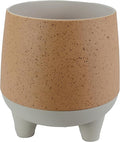 The HC Companies 6 Inch Orion Self Watering Planter - Lightweight Indoor Plastic Plant Pot for Herbs and Flowers, Muted Clay