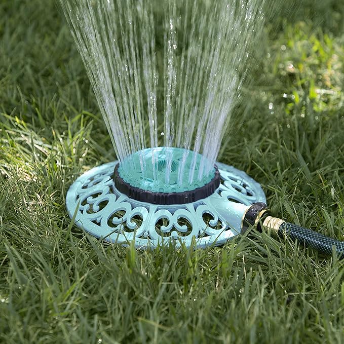 Melnor 65101-AMZ Sprout Metal 8-Pattern Sprinkler and QuickConnect Product Adapter Amazon Bundle, Gooseberry Green
