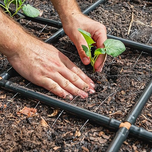 Garden Grid Watering System | Raised Garden Bed Drip Irrigation System – But Better | Pre-Assembled, Waters Every Plant Evenly, 1-Minute Setup | Square Foot Gardening Grid | US-Made (Cornerless, 2x6)